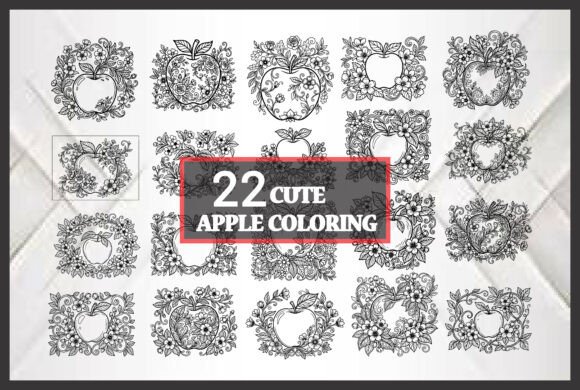 22 Cute Apple Coloring Pages Graphics
