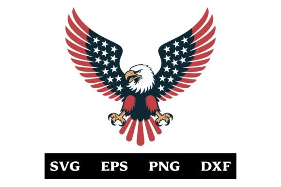 American Flag Eagle Side View SVG - Graphics & Crafts