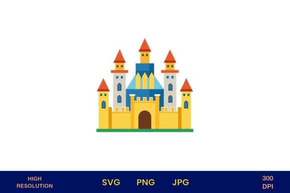 Bright Castle Vector with Towers Graphics Freebies