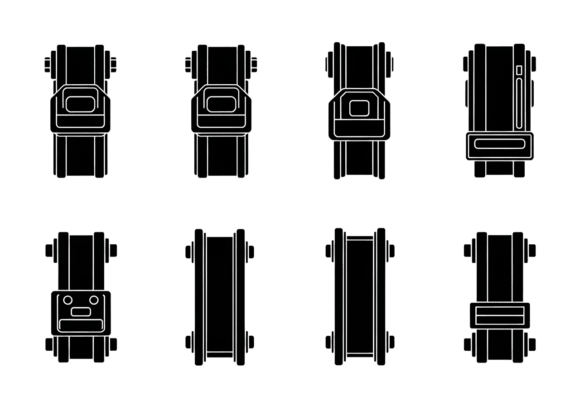 Buckle Clasp Icon Set Vector Graphics