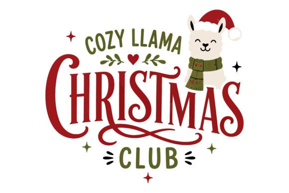 Cozy Llama Christmas Club Design Graphics
