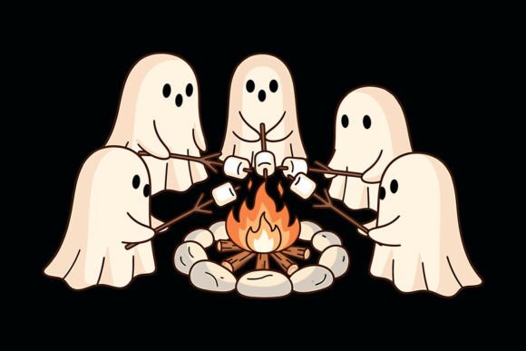 Cute Ghost Friends Halloween SVG
