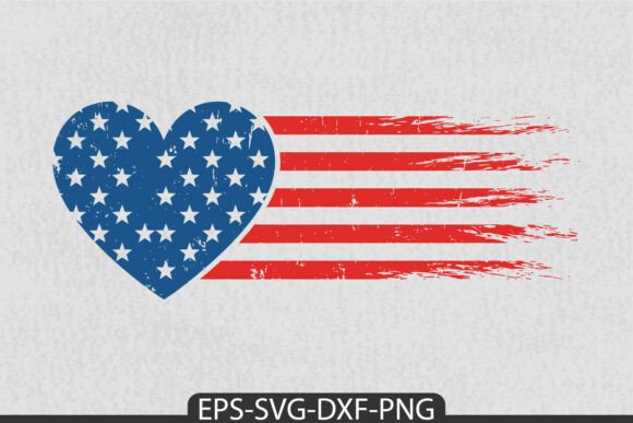 Distressed American Flag Heart SVG for Graphics and Crafts