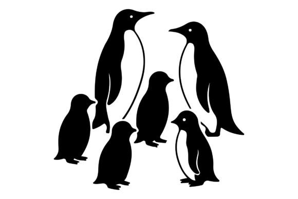 Free Penguins Clipart Vector Silhouette Graphics and Crafts