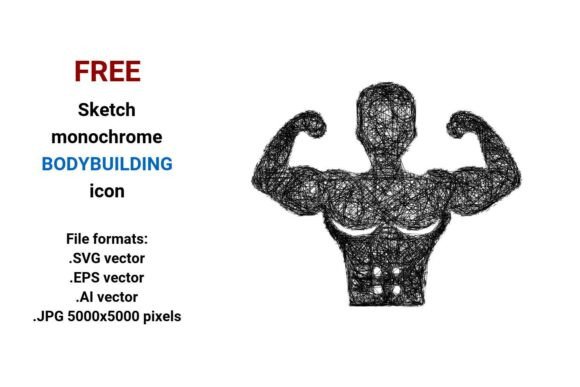 FREE Sketch Bodybuilding Icon Graphics