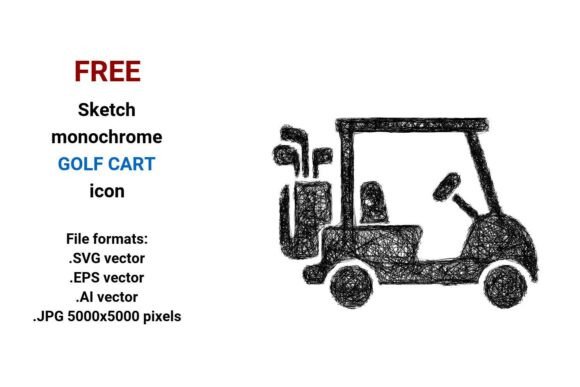 FREE Sketch Golf Cart Icon Graphics