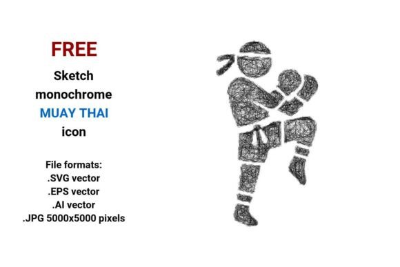 FREE Sketch Muay Thai Icon Graphics