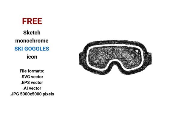 FREE Sketch Ski Goggles Icon Graphics
