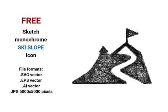 FREE Sketch Ski Slope Icon Graphics