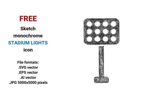 FREE Sketch Stadium Lights Icon Graphics