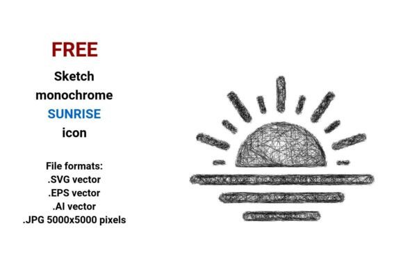 FREE Sketch Sunrise Icon Graphics