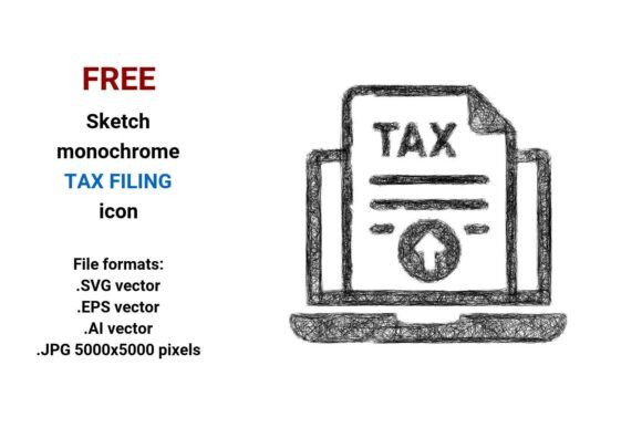 FREE Sketch Tax Filing Icon Graphics
