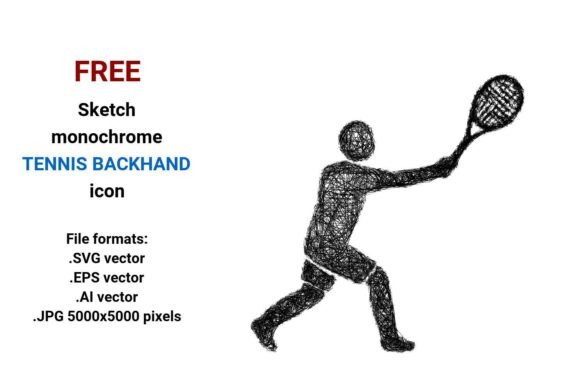 FREE Sketch Tennis Backhand Icon