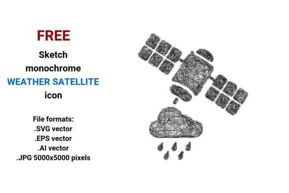 FREE Sketch Weather Satellite Icon for Graphics and Freebies