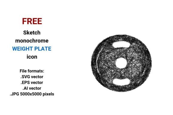 FREE Sketch Weight Plate Icon for Graphics and Freebies