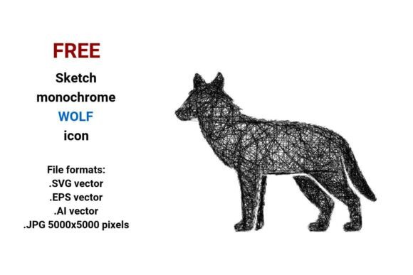 FREE Sketch Wolf Icon Graphics