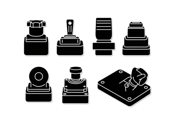Industrial Switch Lever Button Icons SVG