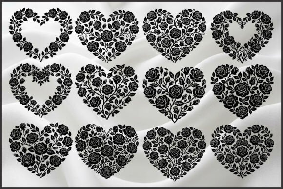 Rose Floral Heart Valentine Rose Graphics