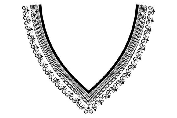 Traditional Panjabi Neckline SVG