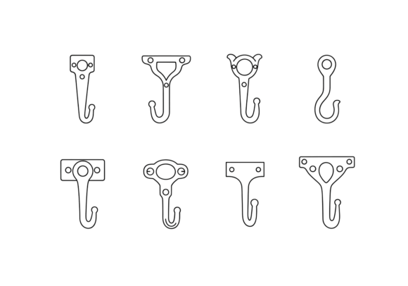Vintage Style Hook Designs Clipart SVG