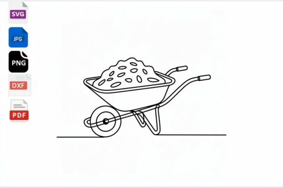Wheelbarrow Filled with Dirt SVG Clipart: Graphics and Crafts