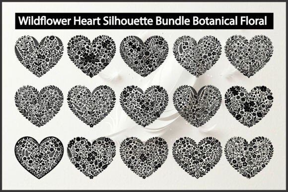 Wildflower Heart Botanical Floral Graphics